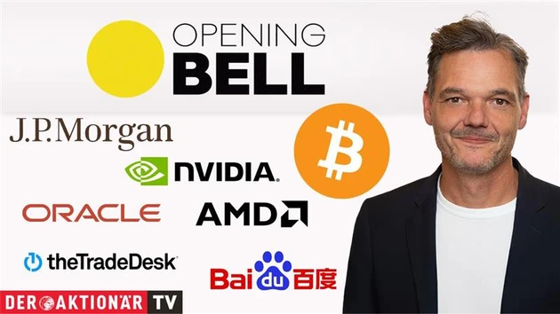 Opening Bell: Nvidia treibt Tech‑Aktien an; Bitcoin, JPMorgan, Oracle, AMD, TheTradeDesk, Baidu im Fokus