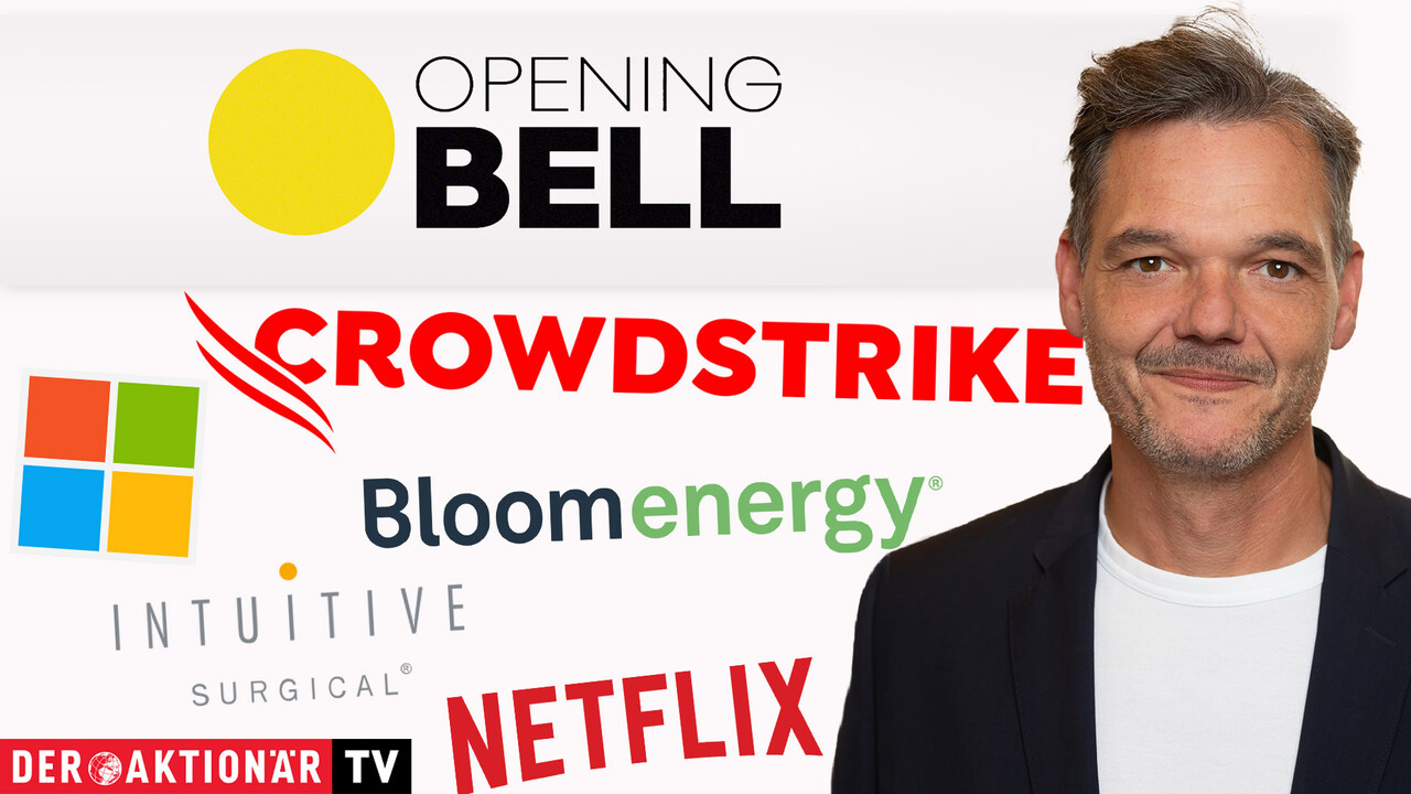 Opening Bell: Wall Street trotzt globalem IT-Ausfall; CrowdStrike, Microsoft, Palo Alto Networks, Intuitive Surgical, Bloom Energy im Fokus