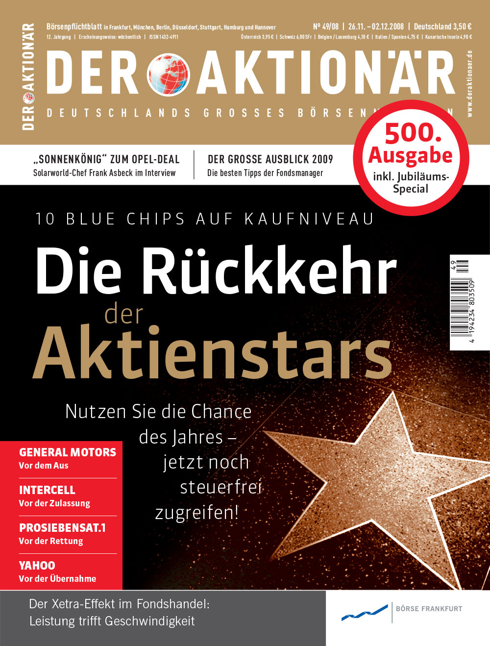 DER AKTIONÄR November/Dezember 2008: Die Rückkehr der Aktienstars