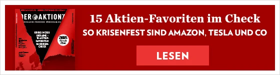 Aktuelles AKTIONÄR-Magazin-Cover mit Text: 15 Aktien-Favoriten im Krisencheck