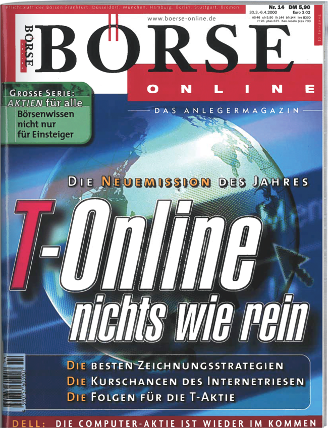 BÖRSE ONLINE März 2000: Die Neuemission des Jahres – T-Online nichts wie rein
