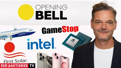 Opening Bell: Apple, First Solar, Gamestop, Intel, Nvidia, Boeing