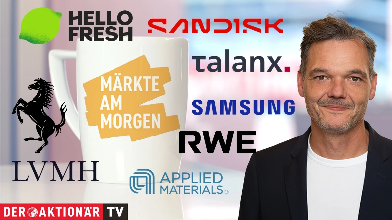 Märkte am Morgen: DAX startet in Schlagdistanz zum Rekordhoch; Applied Materials, SanDisk, Samsung Electronics, Talanx, Ferrari, LVMH, RWE, Hellofresh im Fokus
