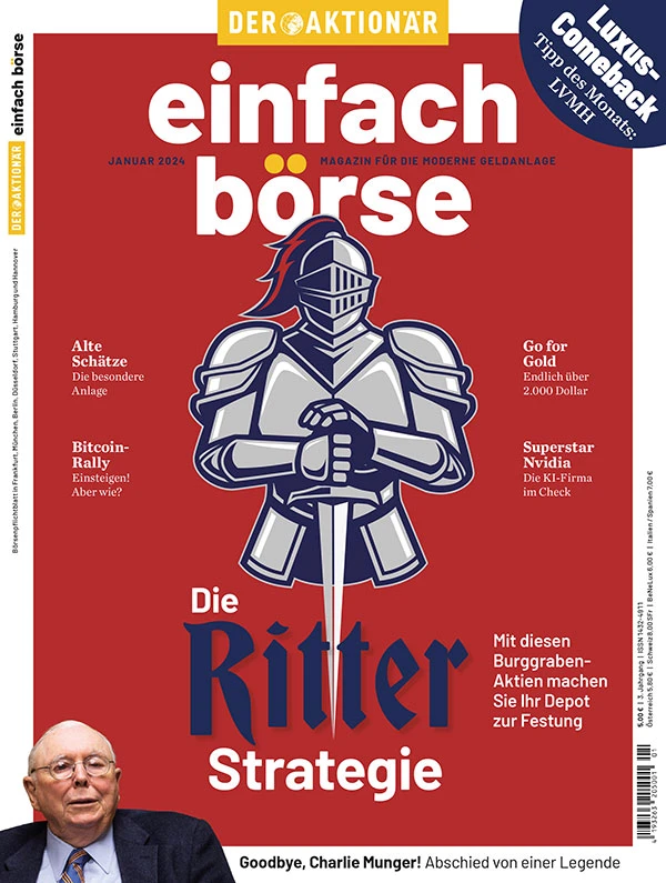 Cover neue Ausgabe einfach börse, Bitcoin, Burggraben-Aktien, Charlie Munger
