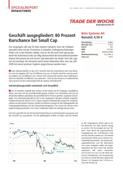 Turnaround: 80 Prozent Kurschance bei Small Cap