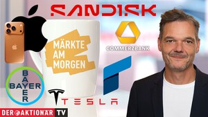 Märkte am Morgen: DAX nach Allzeithoch weiter im Aufwind; Feiertag in USA, Moderna, Apple, Tesla, Bayer, Thyssenkrupp, Deutsche Bank, Rheinmetall, Renk im Fokus  
