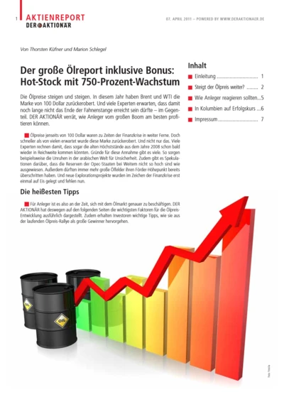 Der große Ölreport inklusive Bonus