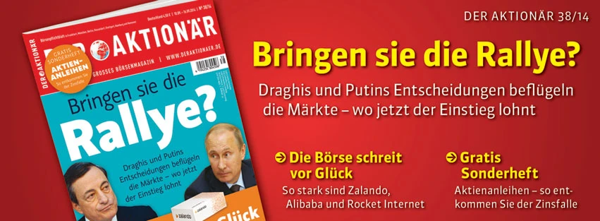 Bringen Draghi und Putin die Rallye? +++ Außerdem: Die Börse schreit vor Glück: So stark sind Zalando, Alibaba und Rocket Internet
