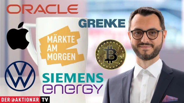 Märkte am Morgen: DAX freundlich erwartet ‑ Volkswagen, Siemens Energy, Grenke, Bitcoin, Apple, Oracle