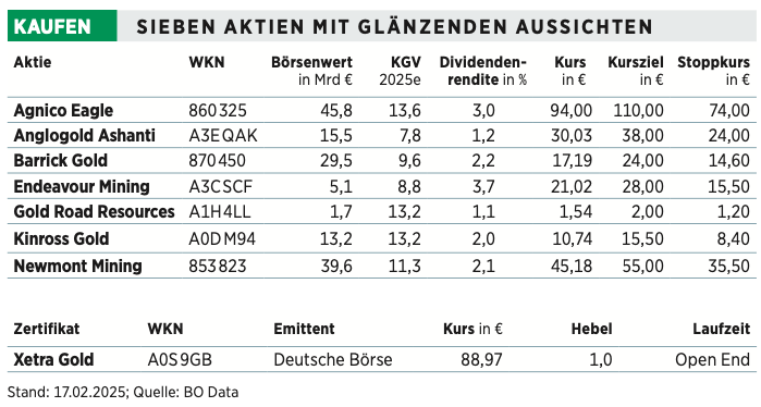 7 Top Goldminen-Aktien