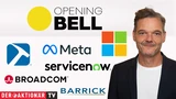 Opening Bell: Wall Street startet uneinheitlich; Microsoft, Service Now, Meta, IBM, Barrick Mining, Pan American Silver, Microchip, Broadcom im Fokus