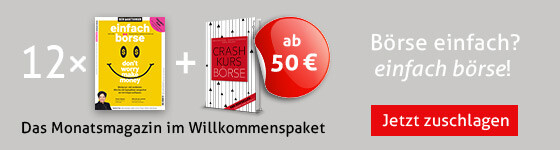 Banner einfach börse 03/23 Willkommenspaket Buch Geschenk Jahresabo