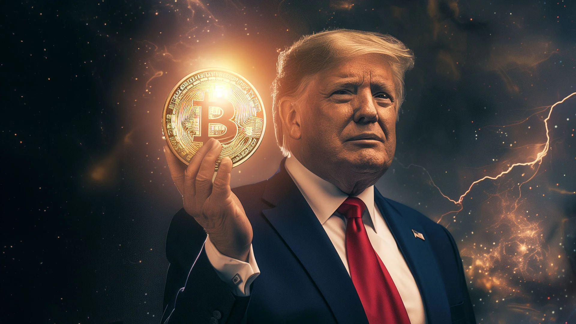 Wird Donald Trump mit dieser Rede heute Bitcoin und Ethereum zum Explodieren bringen? (Foto: Midjourney/Werbefritz_KI)