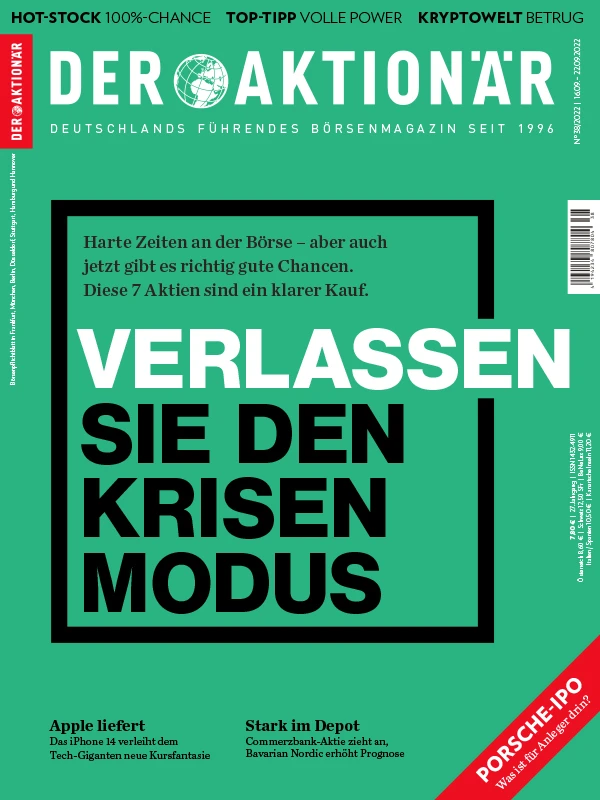 Die AKTIONÄR-Redaktion hat für die neue Ausgabe (38/22) 7 dieser Anti-Krisen-Aktien ausgemacht, bei denen es klasse läuft – und die zudem jetzt absolut kaufenswert sind. 