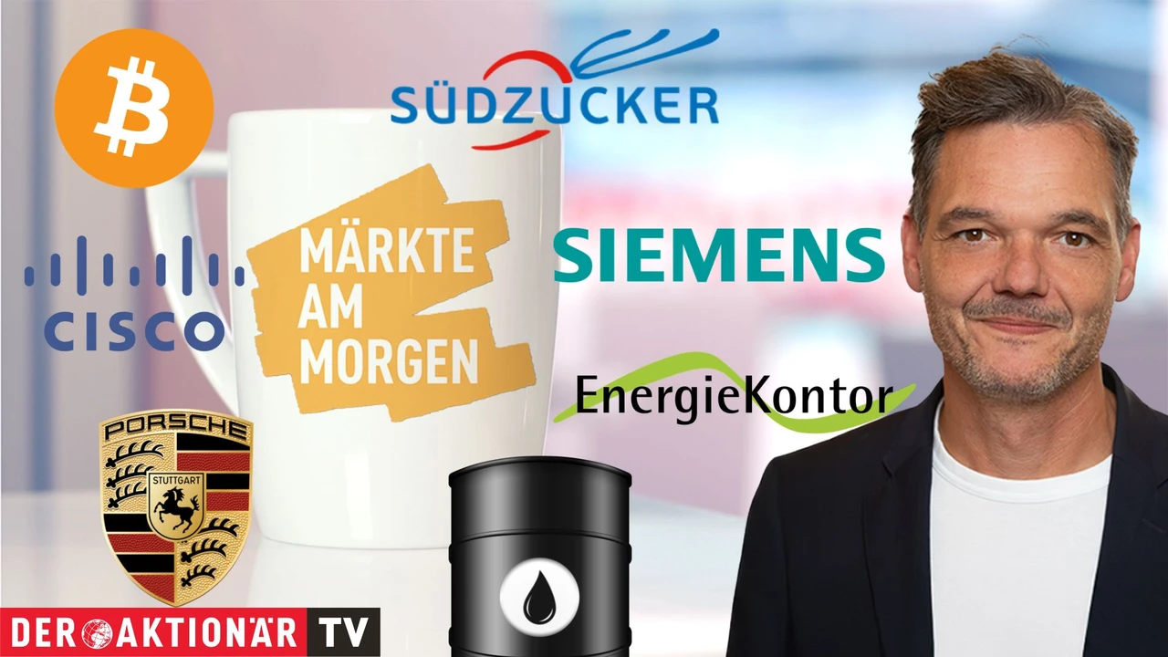 Märkte am Morgen: DAX startet im Minus; Brent; Bitcoin, Cisco Systems, Siemens, Verbio, Südzucker, Scout24, Porsche AG im Fokus