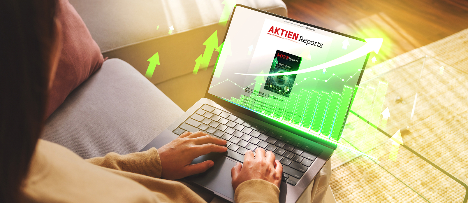 Aktien-Reoirts Newsletter auf Laptop