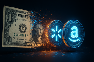 Stablecoin‑Hammer: Amazon und Walmart planen eigene Kryptos  / Foto: ChatGPT/Sora