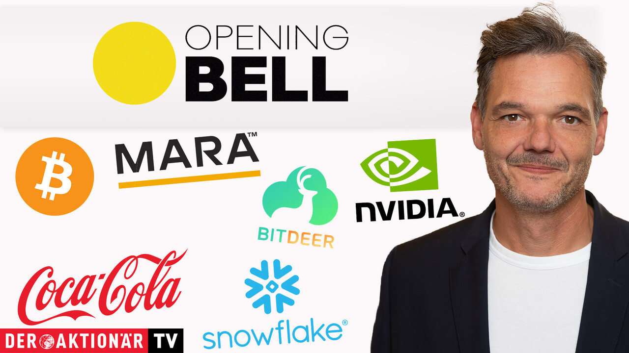 Opening Bell: Wall Street startet im Plus; Bitcoin nahe 100.000 Dollar, Nvidia, Snowflake, Mara Holdings, Bitdeere, Palo Alto Networks, Coca-Cola