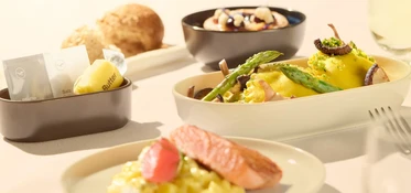 Menu von Johann Lafer in der Business Class von Lufthansa
