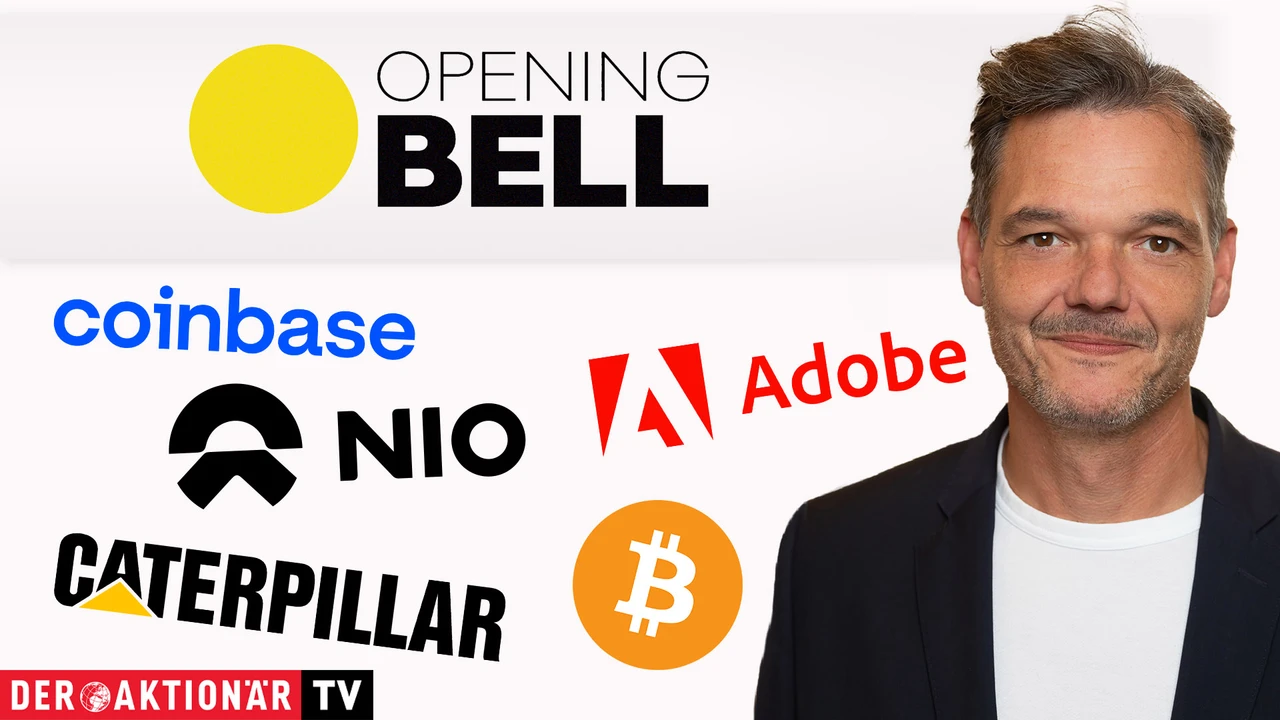 Opening Bell: Wall Street startet im Plus; Bitcoin, Coinbase, Marathon Digital, Adobe, Figma, U.S. Steel, Caterpillar, Nio, Fuelcell im Fokus