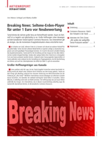 Breaking News: Seltene-Erden-Player unter 1 Euro vor Neubewertung