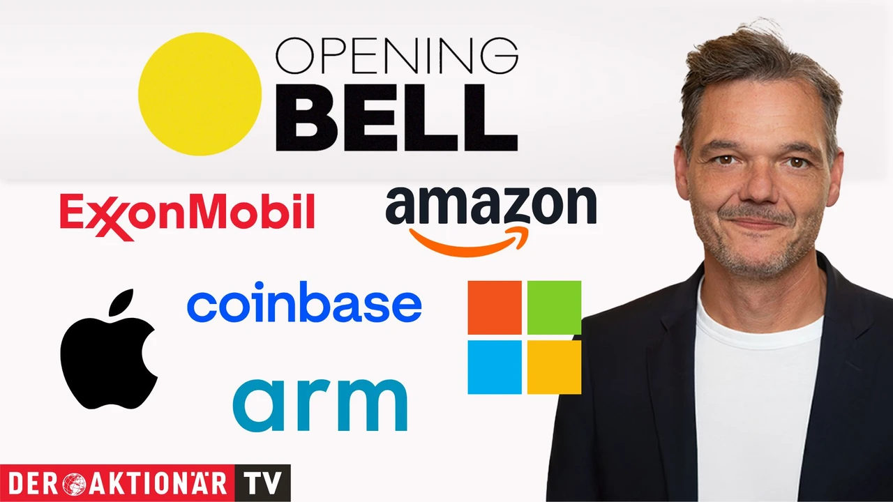 Opening Bell: Schwache Job-Daten bringen Wall Street unter Druck; Amazon, Apple, Microsoft, Coinbase, Arm Holdings, ExxonMobil im Fokus
