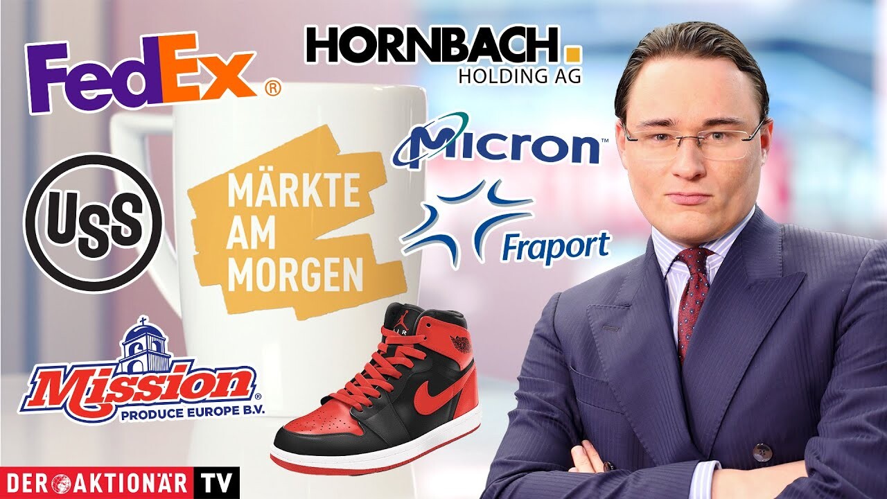 Märkte am Morgen: DAX weiter unter 20.000 Punkten; Nike, FedEx, U.S. Steel, Micron, Mission Produce, Hornbach, Rheinmetall, Fraport