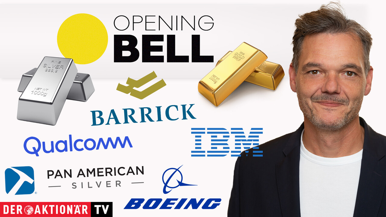 Opening Bell: US-Börsen zum Wochenstart verhalten; Gold, Barrick, Newmont, Silber, Pan American Silver, IBM, Boeing, Qualcomm im Fokus