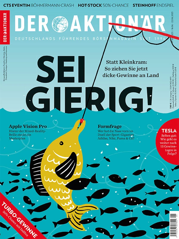 Für die neue Ausgabe hat sich die AKTIONÄR-Redaktion nach Verdoppler-Aktien umgesehen. Mit diesen 6 Aktien angeln Sie sich jetzt die nächsten großen Börsenfische ins Depot.  