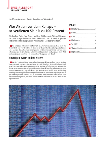 Vier Aktien vor dem Kollaps