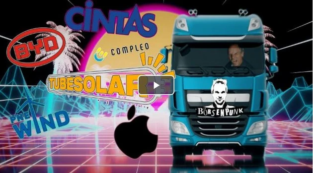 Börsenpunk: BYD‑Rekord, Apple‑Hammer, Compleo, Solargeheimtipp Tube, Wasserstoff‑Brummi‑Hersteller will hoch hinaus ‑  Neuzugang für das 80‑Prozent‑Depot