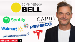 Opening Bell: US‑Börsen bauen Vortagesgewinne aus; Tesla, Apple, Tapestry, Capri Holding, Spotify, Walmart, Affirm, Pepsi im Fokus  / Foto: bmag