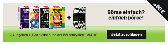 12 Ausgaben einfach börse im Jahresabo zum Aktionspreis mit Börsenbuch gratis