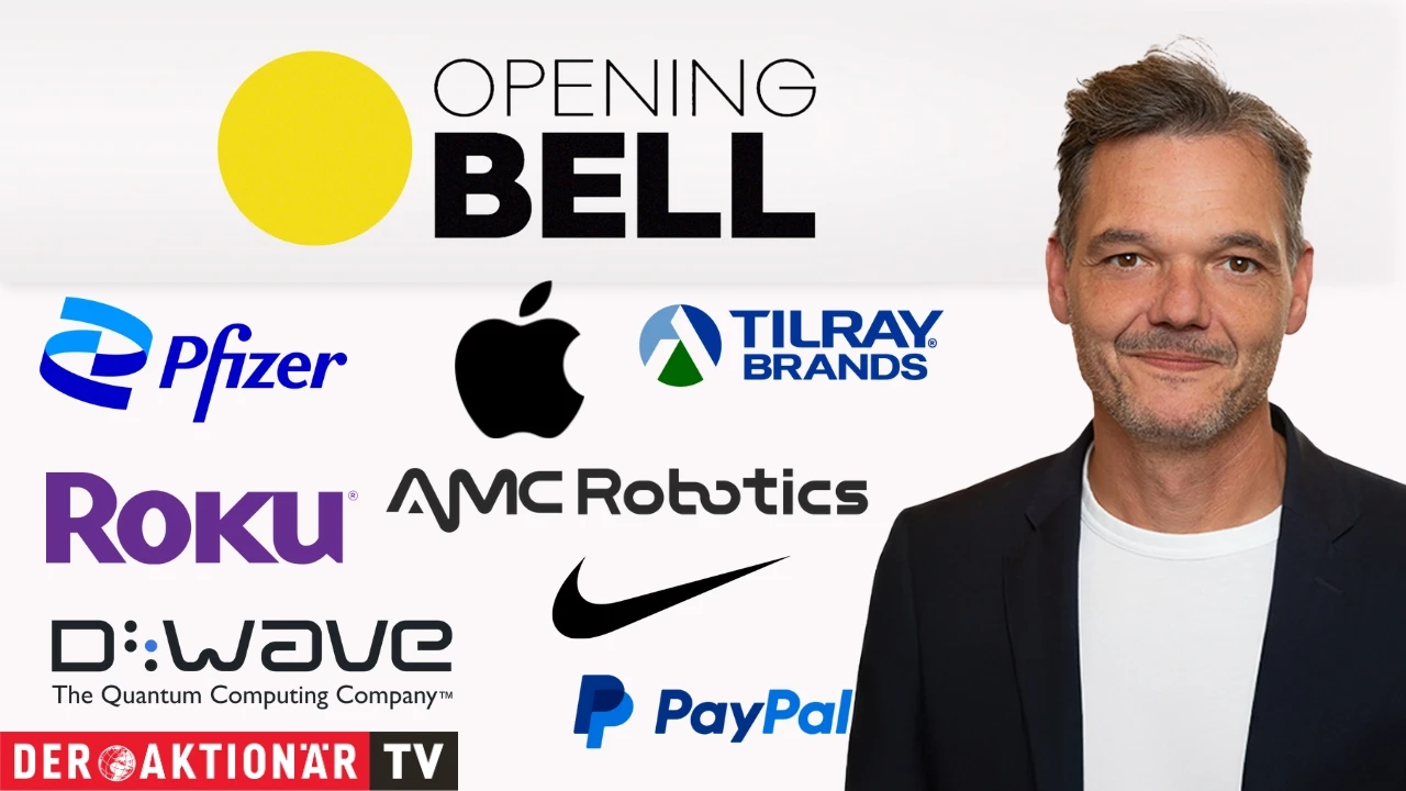 Opening Bell: Wall Street nach Job‑Daten im Minus; Nike, Tilray, Pfizer, D‑Wave, Roku, Apple, Paypal, AMC Robotics im Fokus