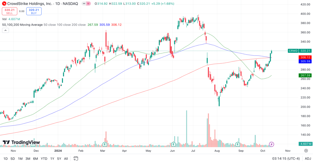 CrowdStrike Chart 1 Jahr