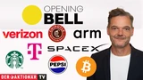 DowJones: Opening Bell: Wall Street startet fester; Bitcoin, Gold, Arm Holdings, SpaceX, Verizon, Vistra Energy, Starbucks im Fokus