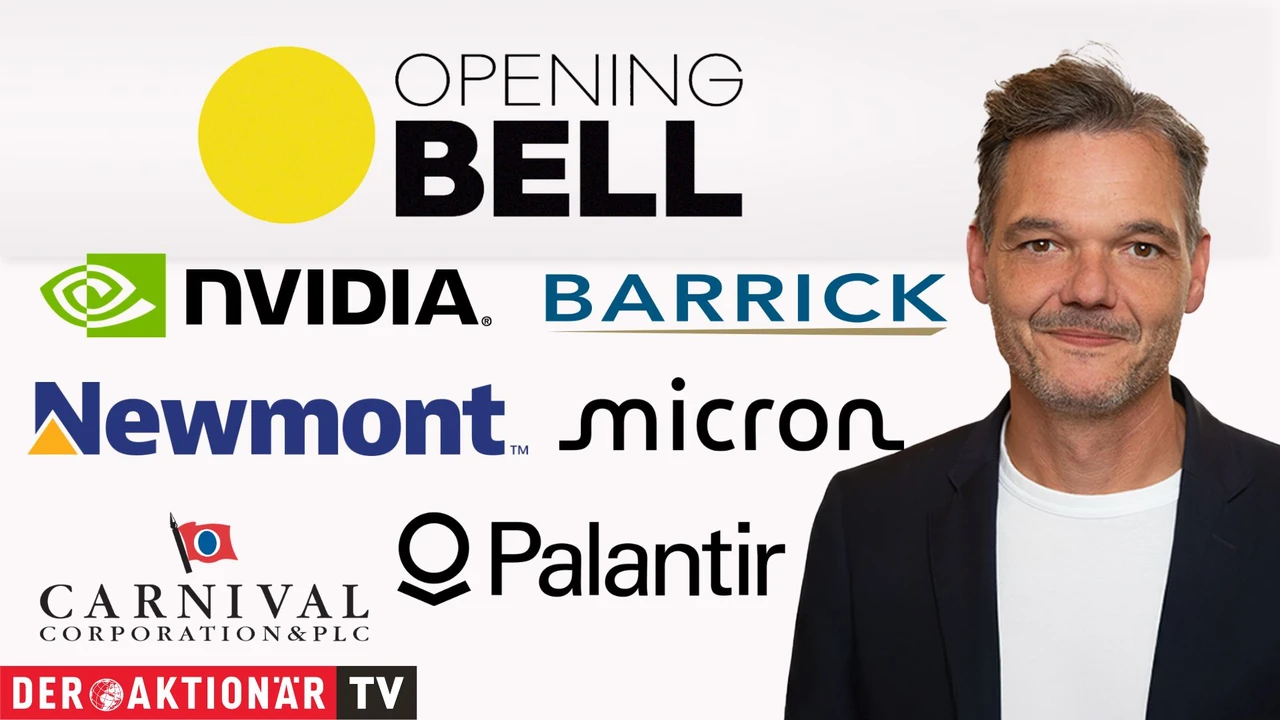 Opening Bell: Wall Street wieder im Rückwärtsgang; Nvidia, Barrick, Newmont, Palantir, Carnival, Micron Technology im Fokus
