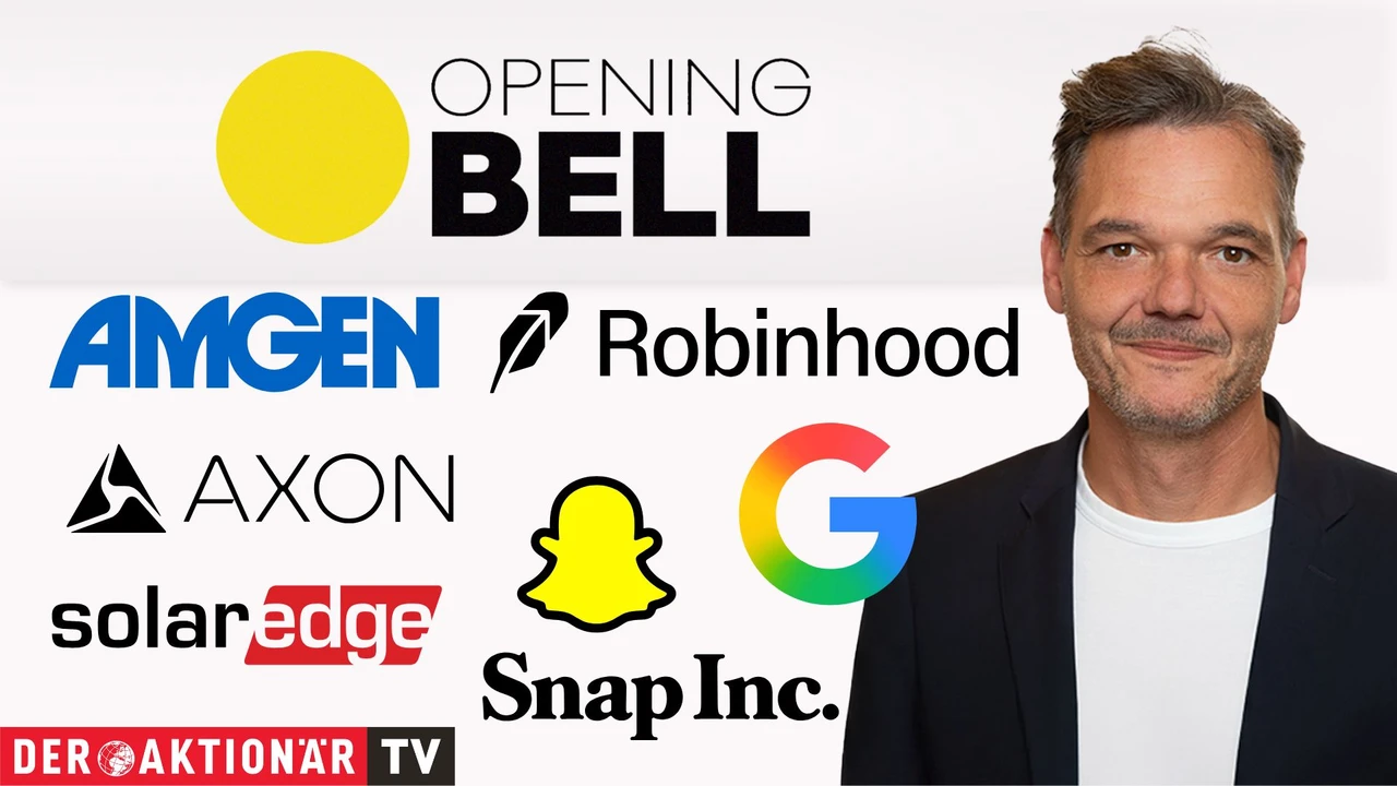 Opening Bell: Wall Street startet im Plus; Alphabet, Snap, SolarEdge, Robinhood, Amgen, Axon Enterprise, Marvell Technology im Fokus