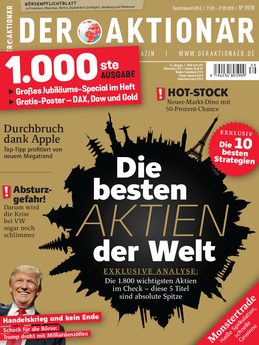 DER AKTIONÄR September 20018: Die besten Aktien der Welt