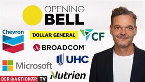 Opening Bell: Wall Street startet im Minus; Broadcom, Microsoft, UnitedHealth, Nutrien, Chevron, Dollar General im Fokus 