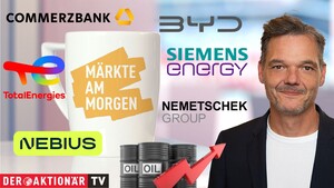 Märkte am Morgen: Steigende Ölpreise dämpfen DAX‑Erholung; Nvidia, Commerzbank, TotalEnergies, Siemens Energy, Nebius, BYD, Nemetschek im Fokus 