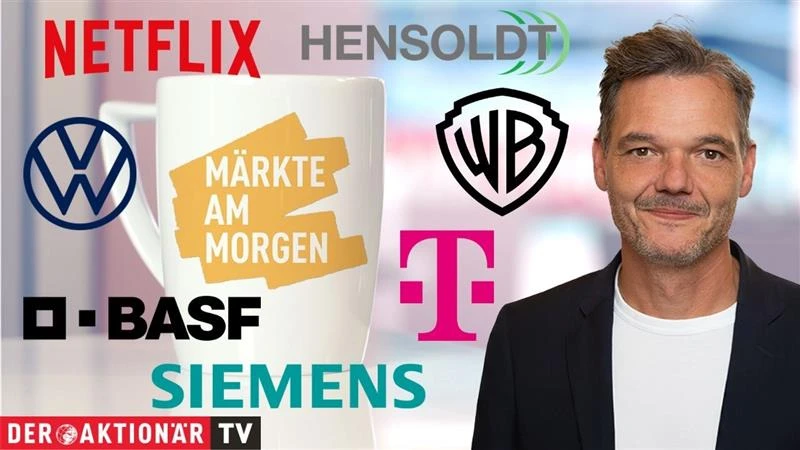 Märkte am Morgen: DAX weitet Vortagesverluste aus; Gold, Silber, Bitcoin, Netflix, Siemens, BASF, Deutsche Telekom, T‑Mobile US, Hensoldt, Volkswagen im Fokus