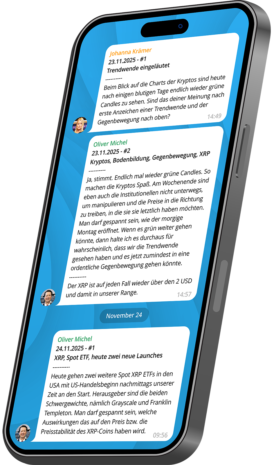 Telegramm-Kanal auf Smartphone