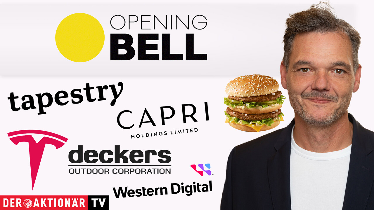 Opening Bell: Wall Street beginnt freundlich; Deckers Outdoor, Tapestry, Capri Holdings, Tesla, Western Digital, McDonald's im Fokus