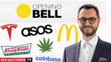 Coinbase: Opening Bell: Coinbase, Microstrategy, Tesla, Cannabis‑Aktien, Krispy Kreme, McDonald's, Amazon, ASOS
