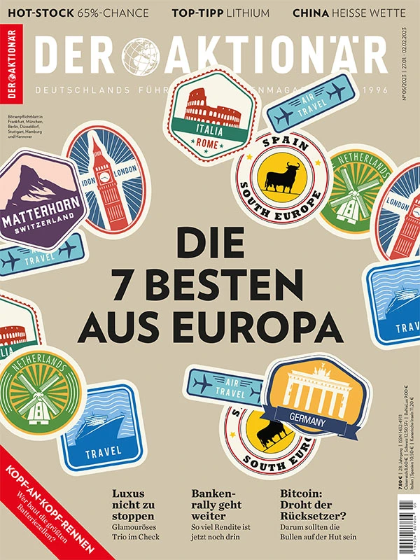 Warum europäische Aktien den US-Konkurrenten derzeit den Rang ablaufen und welche günstigen Player Ihnen jetzt dank dem großen Europa-Comeback üppige Kursgewinne bescheren können, erfahren Sie in der neuen Ausgabe von DER AKTIONÄR.