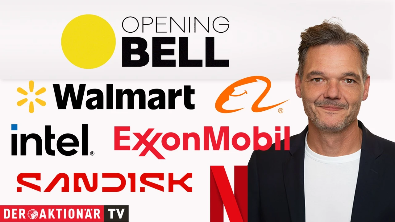 Opening Bell: Wall Street eröffnet uneinheitlich; Öl, ExxonMobil, Walmart, Alibaba, Sandisk, Intel im Fokus