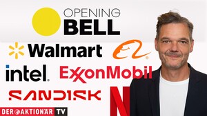 Opening Bell: Wall Street eröffnet uneinheitlich; Öl, ExxonMobil, Walmart, Alibaba, Sandisk, Intel im Fokus 