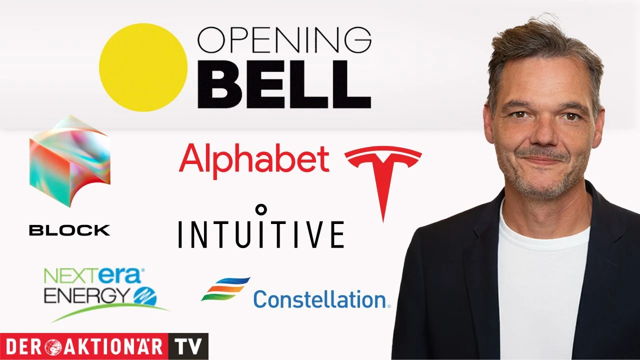 Opening Bell: Wall Street startet nach Rekordwoche erneut im Plus; Block, Constellation Energy, Intuitive Surgical, NextEra, Tesla, Alphabet im Fokus