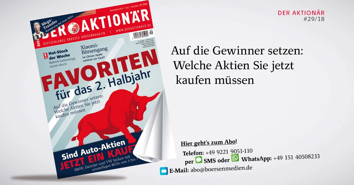 Neue Ausgabe: Favoriten für das 2. Halbjahr ++ Was sollten Anleger bei BMW, Daimler und Volkswagen jetzt tun? ++ Übernahme-Alarm!